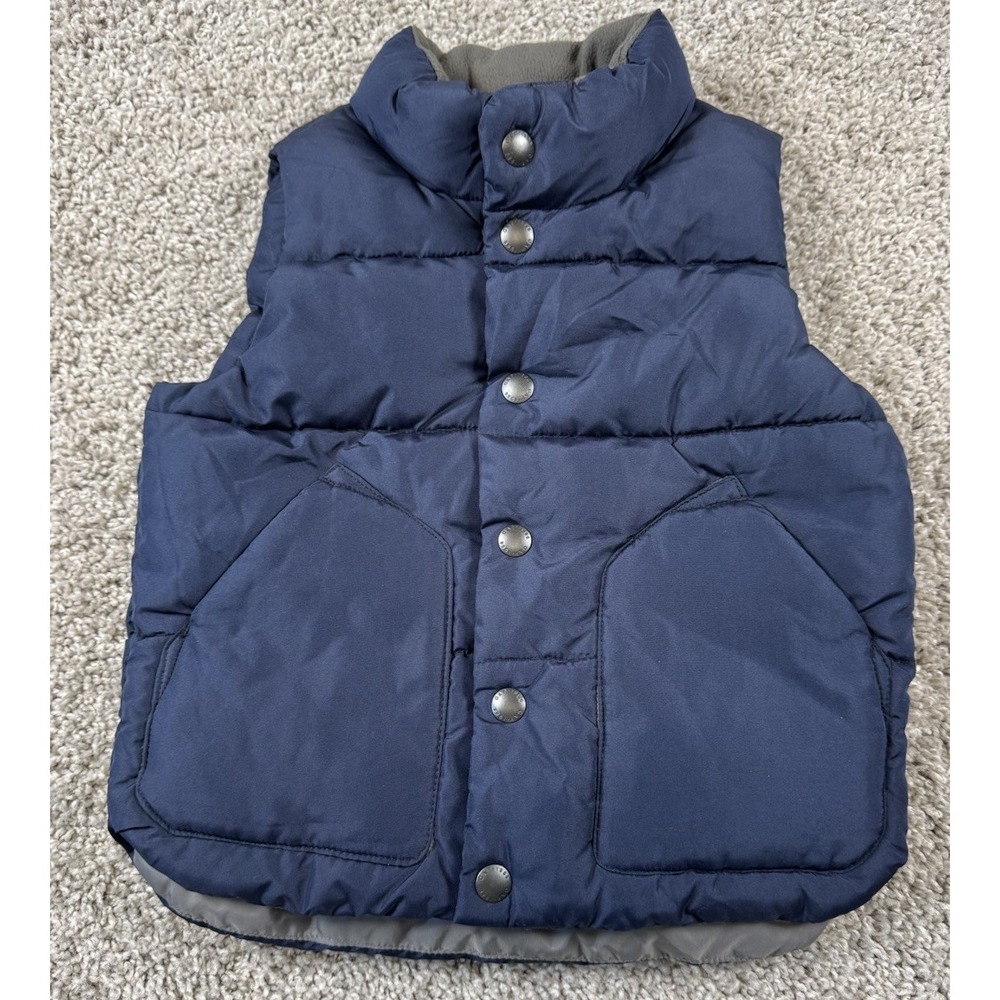 Baby Gap Toddler Puffer Vest Sleeveless‎ Full Zip Snap Navy Blue 3T
